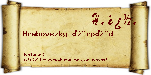Hrabovszky Árpád névjegykártya