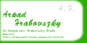 arpad hrabovszky business card